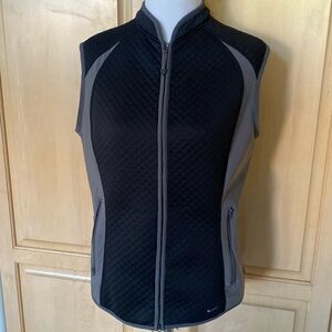 Nike quilted golf vest size, large, black, and gray